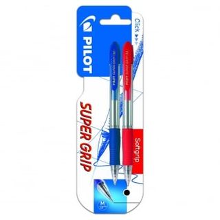 Pack 2 Bolígrafos Súper Grip Azul/ Rojo