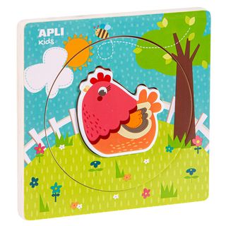 Puzzle en bois à encastrement - La Poule