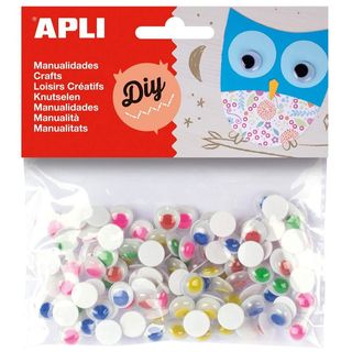Yeux mobiles adhésifs Couleurs sans cils 100 u.