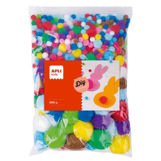 Pompons couleurs diverses 500 u.