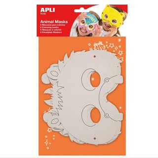 Masques à colorier en carton avec élastique 6u.