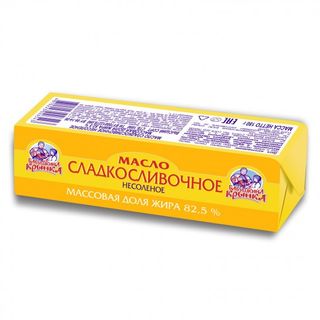 Კარაქი Მოტკბო Ნაღების Უმარილო Ც.მ.წ. 82,5% Ფოლგა 180 Გრ Ნაჭერი