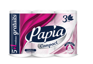 Papier hygiénique compact 3 plis x6 rouleaux - PAPIA