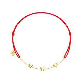 Classic narukvica "3 leptira"" 18KT pozlata - Red"