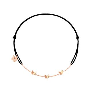 Classic narukvica "3 leptira"" 18KT roza pozlata - Black"