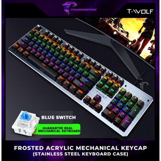 T-wolf T-70 Კომპიუტერის Მანათობელი Მექანიკური Კლავიატურა