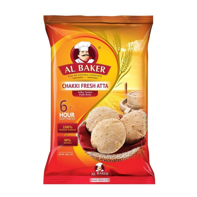 Al Baker Chakki Fresh Atta Whole Wheat Flour, 5Kg