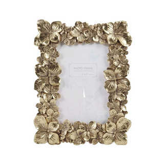 FLORAL CADRE PHOTO POLYRESINE DOREE PF 10x15CM  REF 1020334