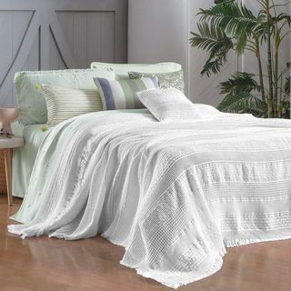Double Bed Cover - Eskel White  ;
size  220*240;