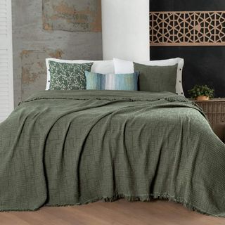 Double Bed Cover - Cher Green;
size  220*240;