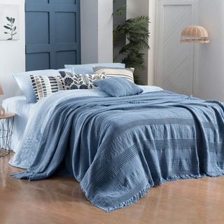 Double Bed Cover - Eskel Blue  ;
size  220*240;