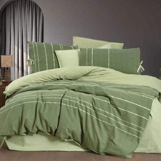 Double Bed Linen; Laurel Green
