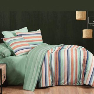 Single Bed Linen;  Ferla Green