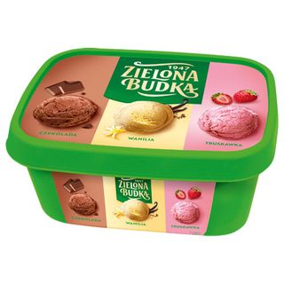 Zielona Budka Lody wanilia-truskawka-czekolada, 1 l
