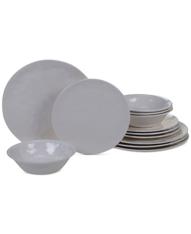 Vee White Melamine Dinner Plate