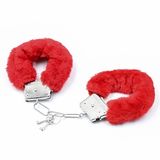 Intoyou Bdsm Line Furry Metal Handcuffs Red (8436583794609)