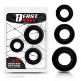 Beast Rings Set Of 3 Cock Rings Flexible Black (8436583797730)