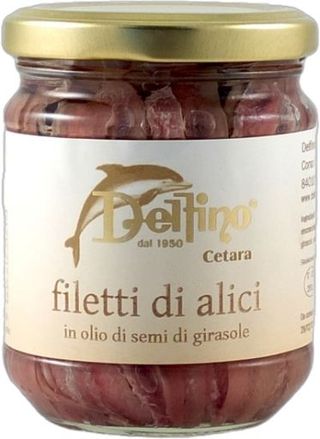 Delfino Filetti Di Alici Cetara 180 Gr Vaso Vetro O.Girasole