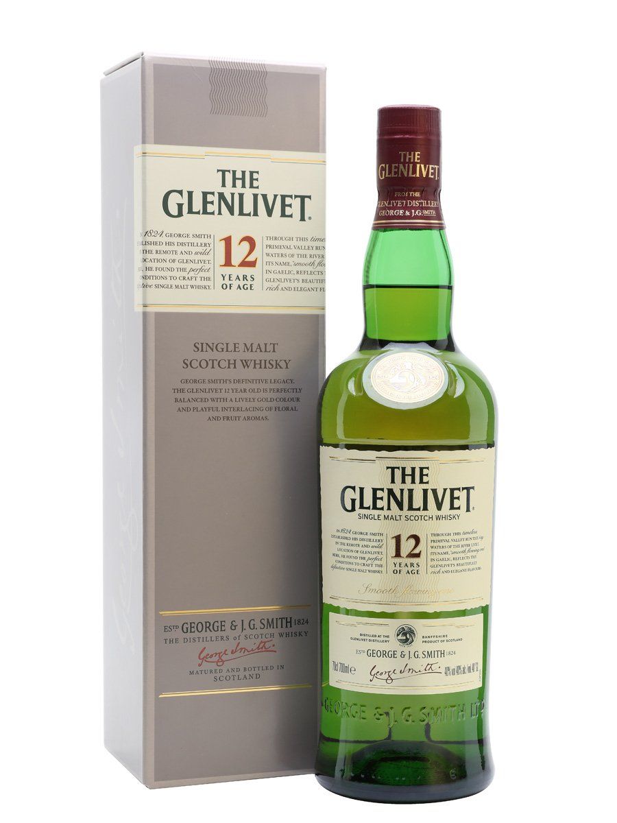 Glen Livet 12 Years Old Single Malt Scotch Whisky, 0.7L
