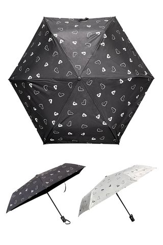 ქოლგა/black And White Series Hearts Automatic Sun Umbrella (black)