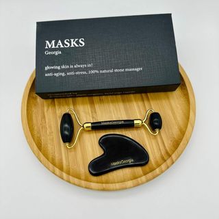 შავი ობსიდიანის გუა შა და როლერის / Black Obsidian Roller and Gua Sha