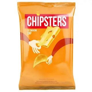 Ჩიპსი Კარტოფილის Chipsters Ნატურალური Ყველის Გემო 120 Გრ/4820182741784