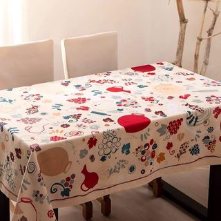 სუფრა - ღვინო 140x140სმ თეთრი ბამბა