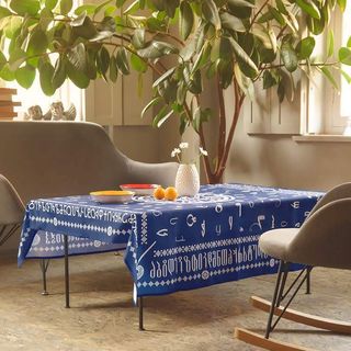 სუფრა - 140x140 ანბანი ლურჯი პოლიესტერი