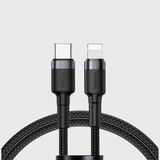 Baseus Cafule Კაბელი Type-c To Ip Pd 18w 1m Gray+black Catlklf-g1