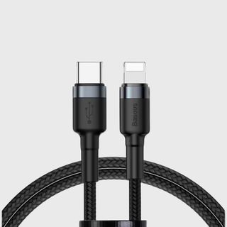 Baseus Cafule Კაბელი Type-c To Ip Pd 18w 1m Gray+black Catlklf-g1