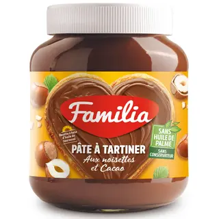 Pâte à tartiner aux noisettes et au cacao 700g - FAMILIA