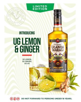 Uganda Waragi Lemon & Ginger Flavored Liqueur, 750ml