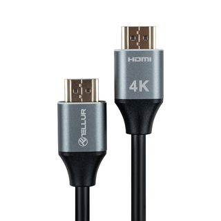Cablu High Speed HDMI 2.0 Tellur, 4K, 18Gbps, tata-tata, Ethernet, aurit, 3m, negru
