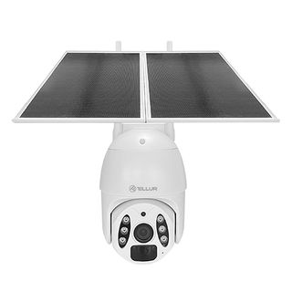 Camera solara WiFi Tellur Smart, P&T, 3MP, 2K UltraHD, PIR, panou solar 20W, Alb