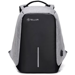 Rucsac laptop antifurt Tellur cu port USB, 15.6", gri