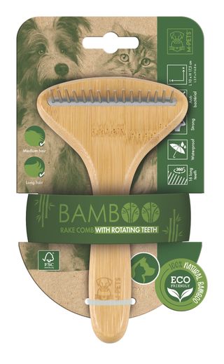 ფოცხი სავარცხელი მბრუნავი კბილანებით - 16 კბილანა BAMBOO