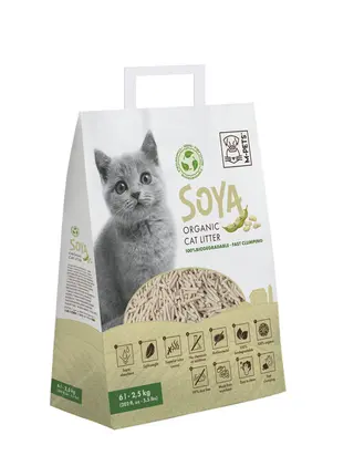 M-PETS სოიოს ორგანული ქვიშა კატისათვის 6 ლ - 100% ბიოდეგრადირებადი