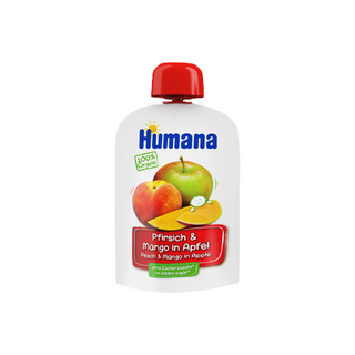 ჰუმანა - პაუჩი ატამი.მანგო და ვაშლი 90გ 6033 Humana - pouch peach. mango and apple 90g 716033