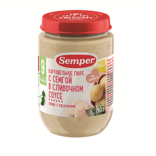 სემპერი - პიურე ორაგული კარტიფილით /9თვ+/ 190გრ 8422 Salmon in herb sauce
