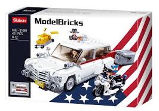 Model Bricks - ამერიკული თეთრი სპორტული მანქანა