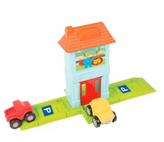 Fisher Price - საავტომობილო გზა სახლთან და ჭიშკართან ერთად