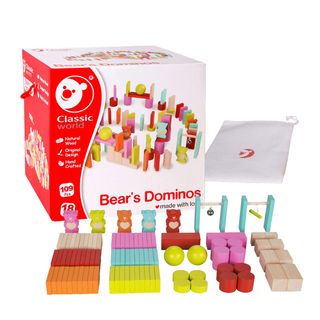 დომინო დათვის ფორმის ფიგურებით