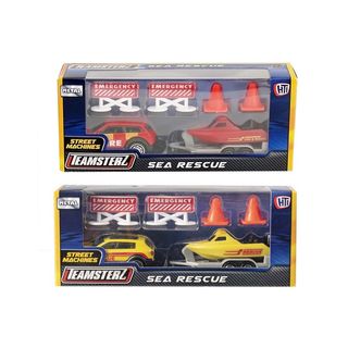 ნაკრები მანქანით, ნავით და აქსესუარებით Marine Rescue Kit Teamsterz HTI Toys-418110