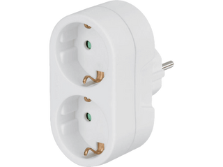 Ladrón Enchufe - Hama 108876, 1 Macho, 2 Hembras, Blanco (1336695)