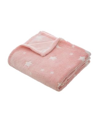 Dječ. ćebe 150x125cm sv. rozo sa bijelim zvjezdicama Atmosphera