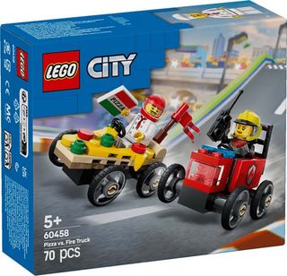 Igračka Lego kocke City Pizza vs. Fire Truck Race Car Pack 5+