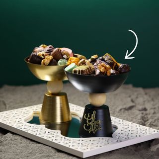 Support haut - une boule bois - Noir - Dattes & Sellou