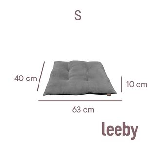Leeby Almofada Acolchoada de Veludo Cinzenta para cães
