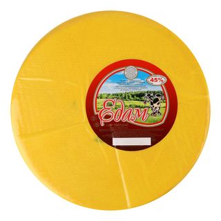 Сир твердий Едам Кременецькі молочні вироби 45% кг за 100 гр