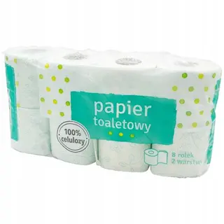 Papier Toaletowy Biały 2w 8szt Groszek